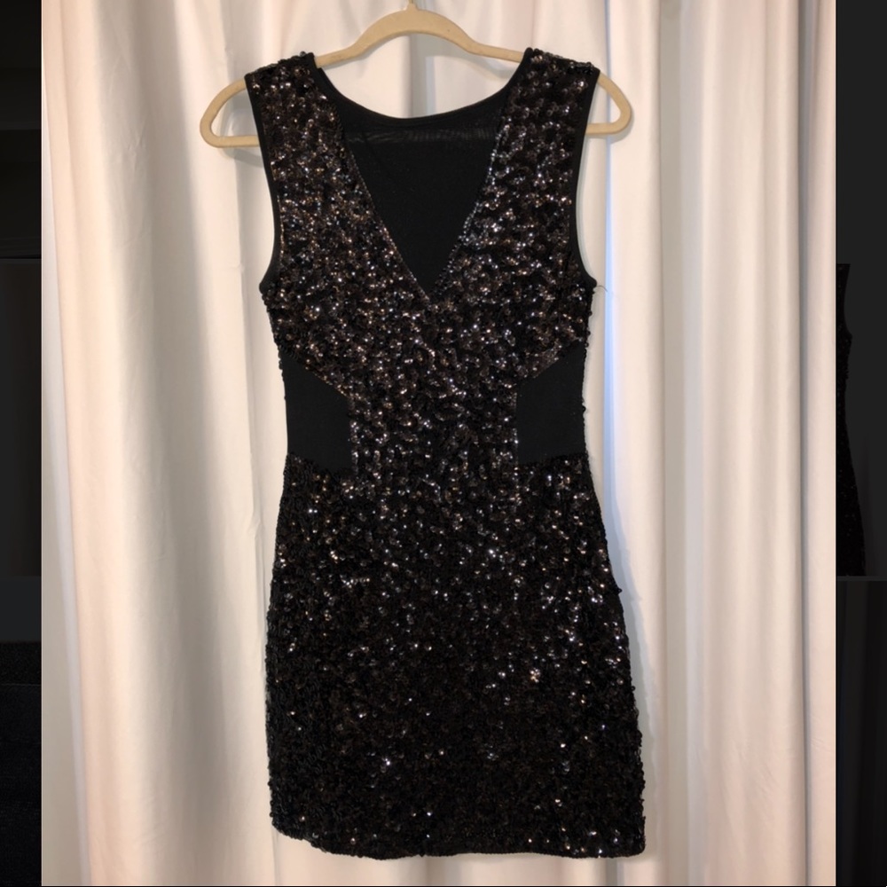 Verty Sequined Black Cocktail Dress